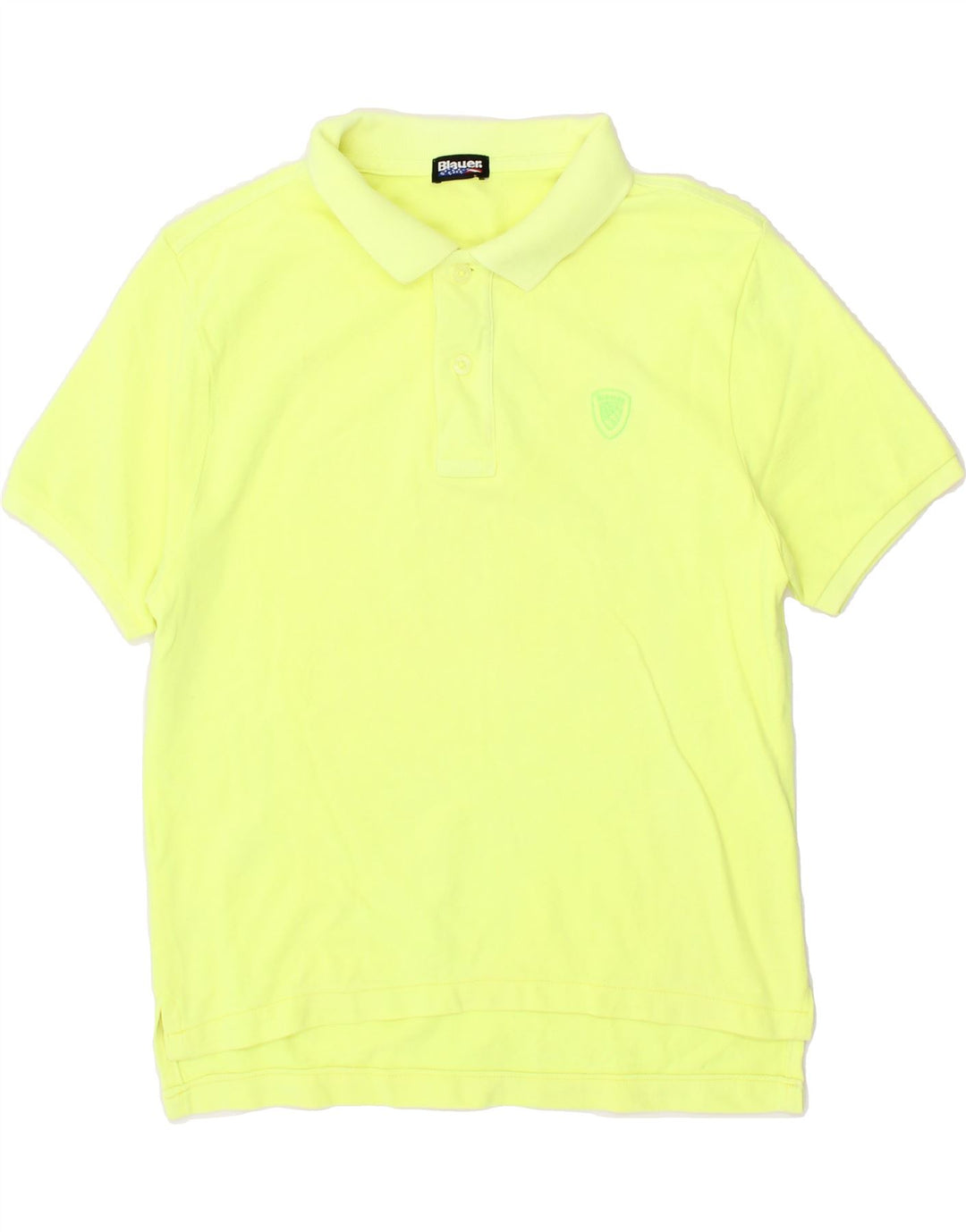 BLAUER Womens Polo Shirt UK 14 Medium Yellow Vintage Blauer and Second-Hand Blauer from Messina Hembry 