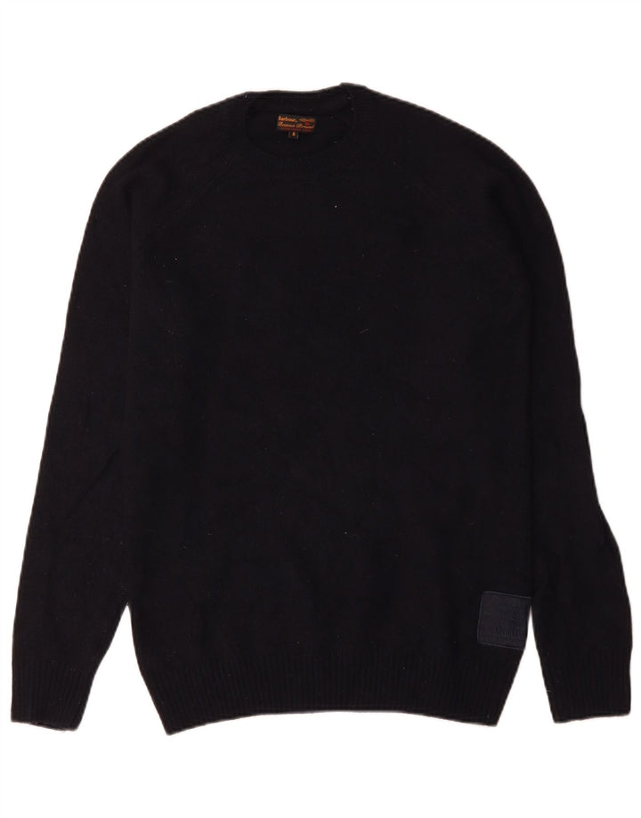 Barbour Herren-Pullover mit Rundhalsausschnitt, Größe S, marineblaue Wolle
