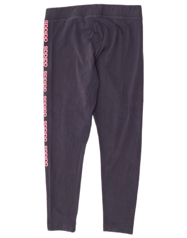 Adidas Damen Graphic Leggings UK 18 XL Marineblau Baumwolle