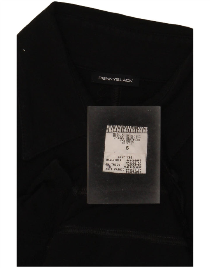 Penny Black Damenhemd UK 10 Small Schwarze Baumwolle