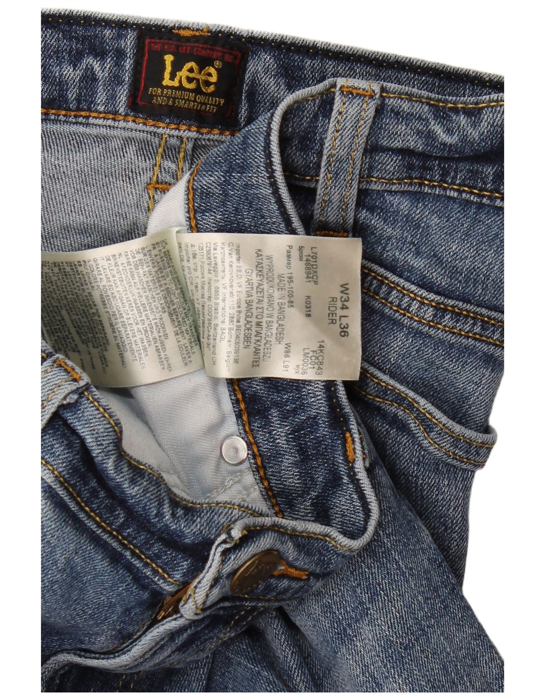 LEE Herren Rider Slim Jeans W34 L33 Blau