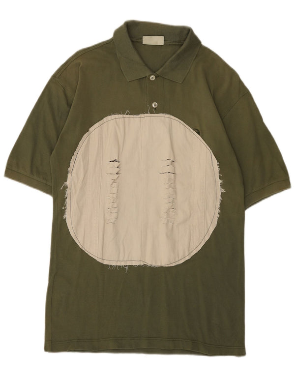 SERGIO TACCHINI Herren Poloshirt Small Khaki Colourblock