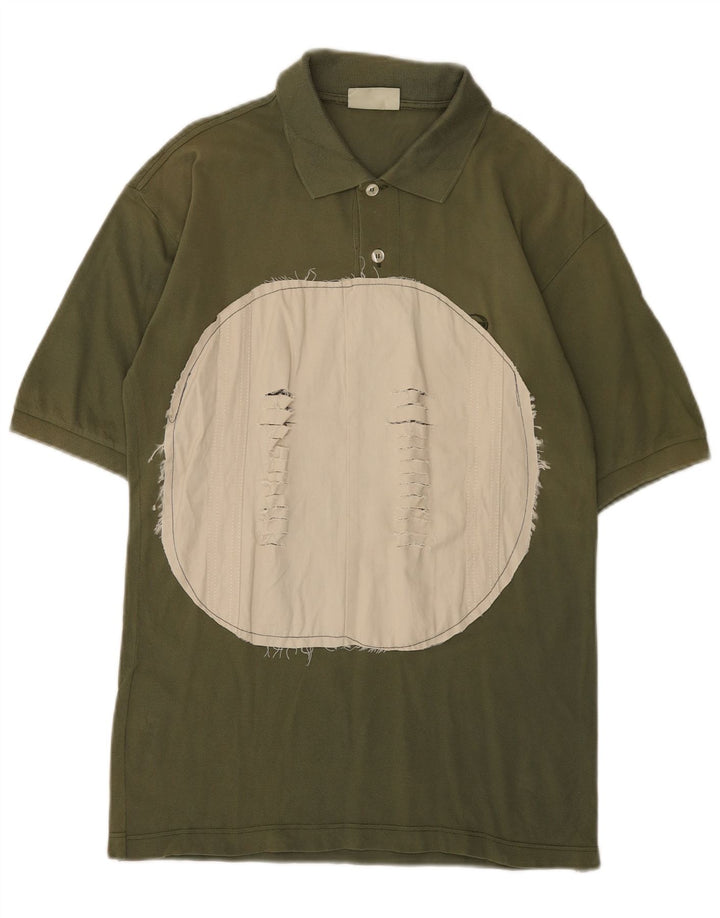 SERGIO TACCHINI Herren Poloshirt Small Khaki Colourblock