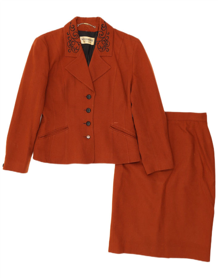 Windsmoor Damen Übergroßes 2-teiliges Rockset UK 8 Small W26 Braune Schurwolle