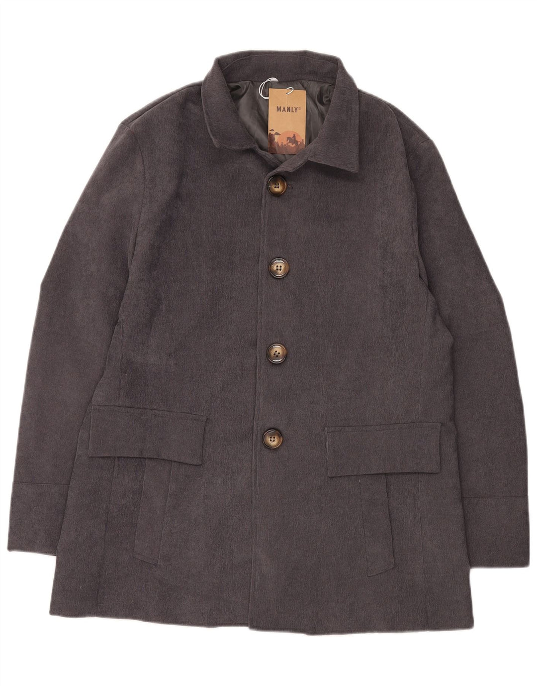 Vintage Herrenmantel UK 40 Large Grau