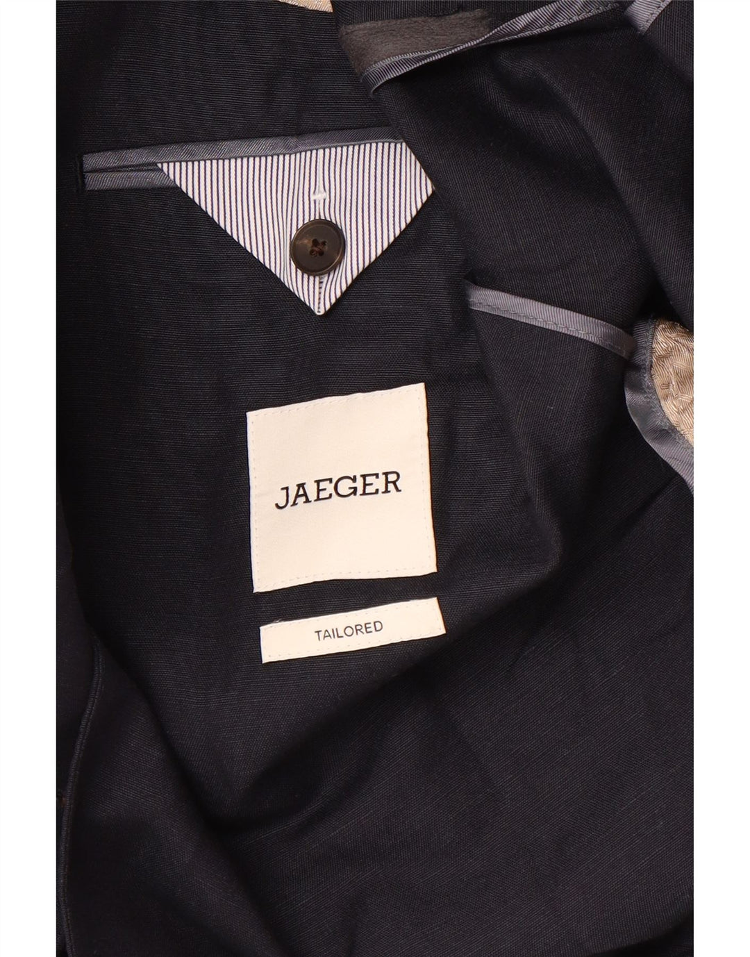 JAEGER Mens Tailored 2 Button Blazer Jacket UK 42 XL Navy Blue