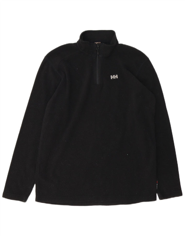 HELLY HANSEN Herren-Fleecepullover mit Reißverschluss am Hals, Mittelschwarzes Polyester