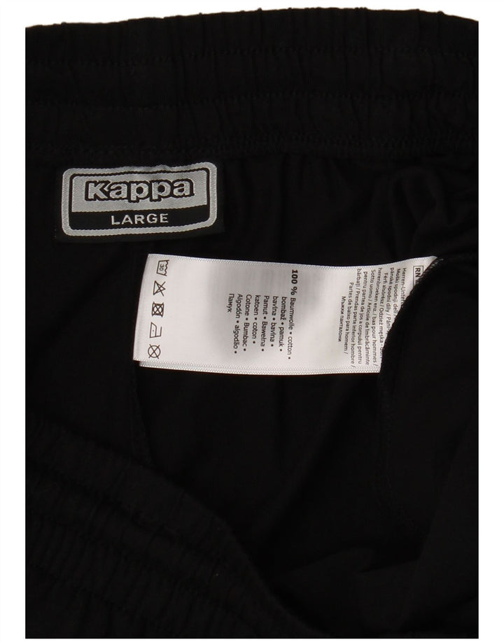 KAPPA Herren Graphic Sport Shorts Große schwarze Baumwolle
