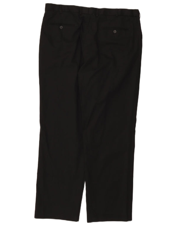 Marks & Spencer Herren-Chinohose mit Pegged, W38, L31, schwarze Baumwolle