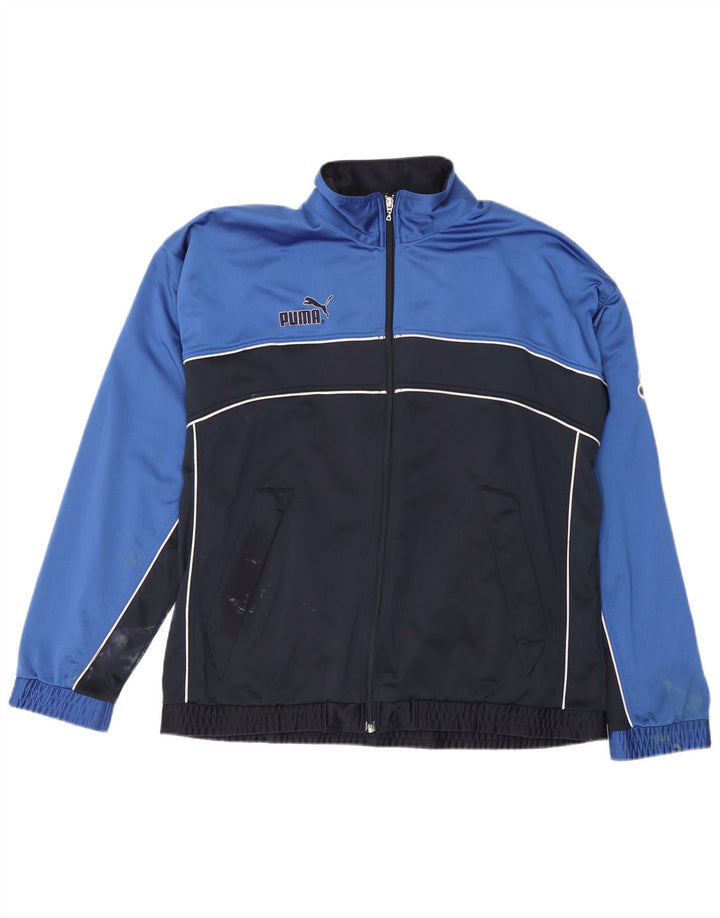 Puma Herren-Trainingsanzug mit grafischem Oberteil, groß, Marineblau, Farbblock