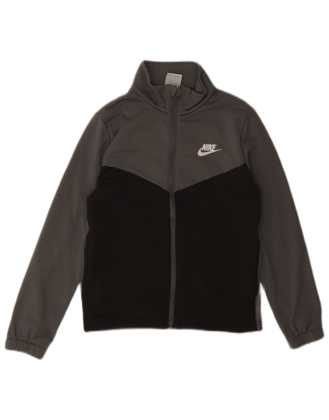Nike Jungen-Trainingsanzugoberteil mit Grafik, 10–11 Jahre, Mittelgrau, Farbblock
