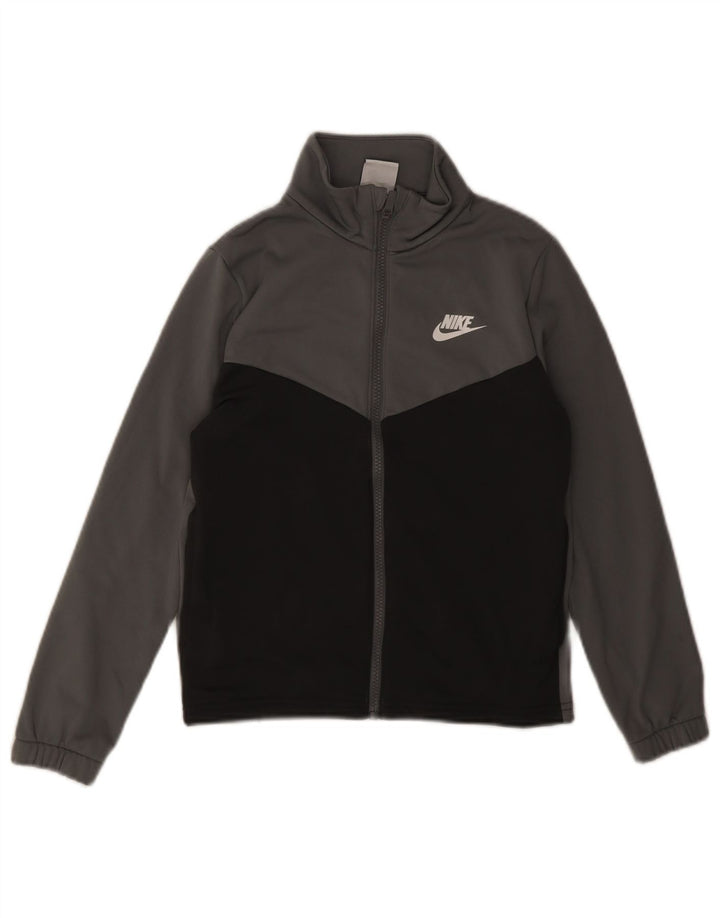 Nike Jungen-Trainingsanzugoberteil mit Grafik, 10–11 Jahre, Mittelgrau, Farbblock