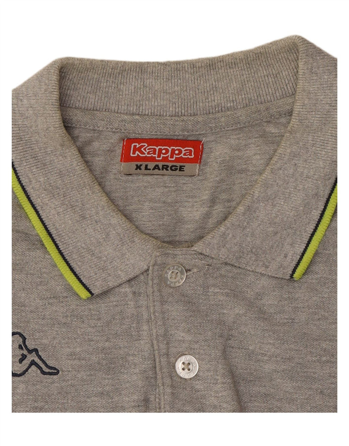KAPPA Mens Long Sleeve Polo Shirt XL Grey Vintage Kappa and Second-Hand Kappa from Messina Hembry 