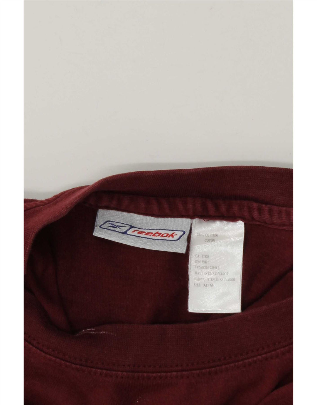 Reebok Herren T-Shirt Top Large Burgund Baumwolle