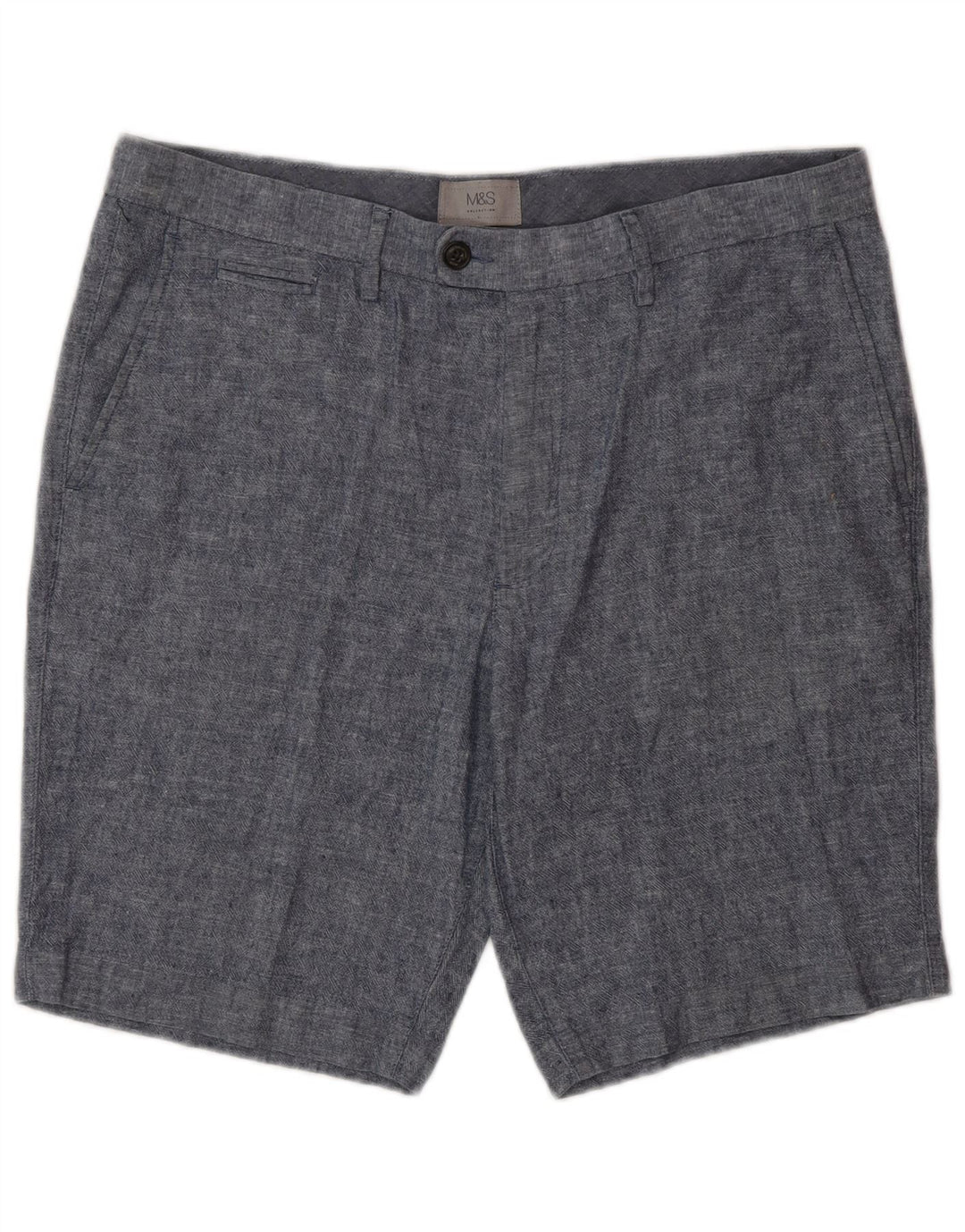 Marks & Spencer Herren Chinoshorts W34 Large Blaues Leinen