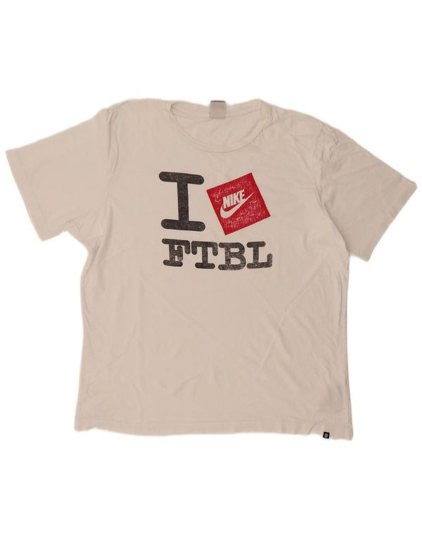Nike Herren Grafik T-Shirt Top 2XL Weiße Baumwolle