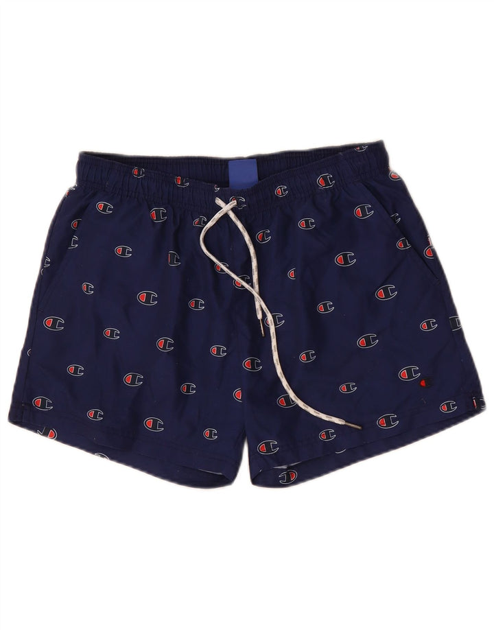 Champion Herren-Badeshorts mit Grafik, mittelgroß, Marineblau, Polyester