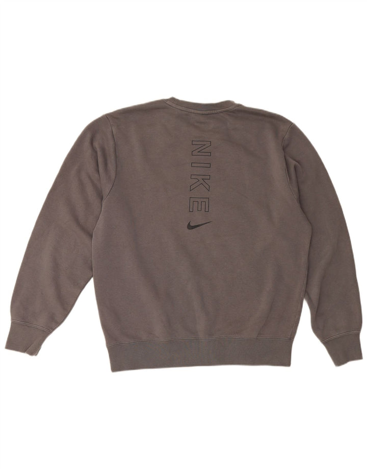 Nike Herren Grafik-Sweatshirt-Pullover aus mittelgrauer Colourblock-Baumwolle