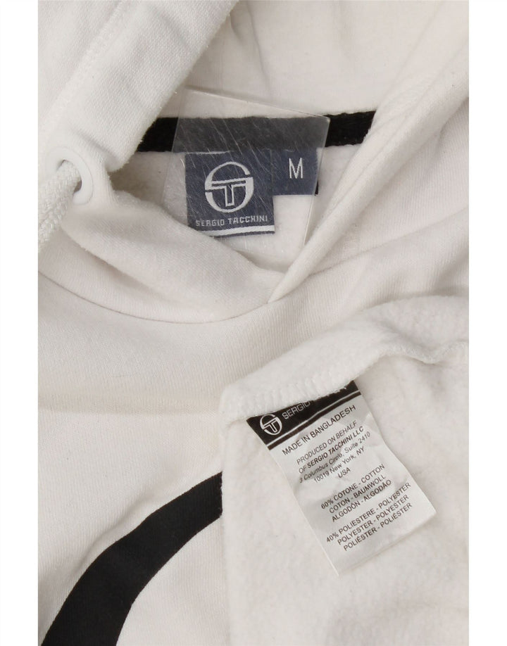 Sergio Tacchini Herren-Kapuzenpullover mit Grafik, mittelweiße Baumwolle