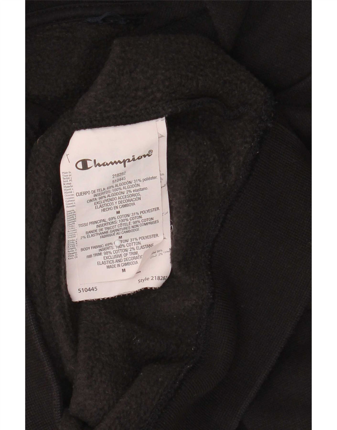 Champion Herren-Kapuzenpullover mit Grafik, mittelschwarz, Baumwolle