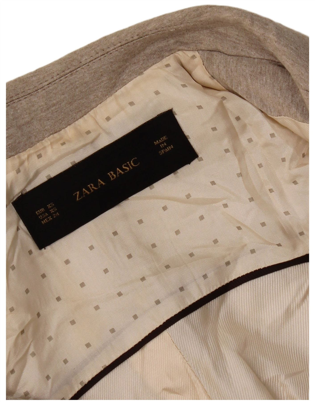 Zara Damen 1-Knopf-Blazerjacke UK 6 XS Beige