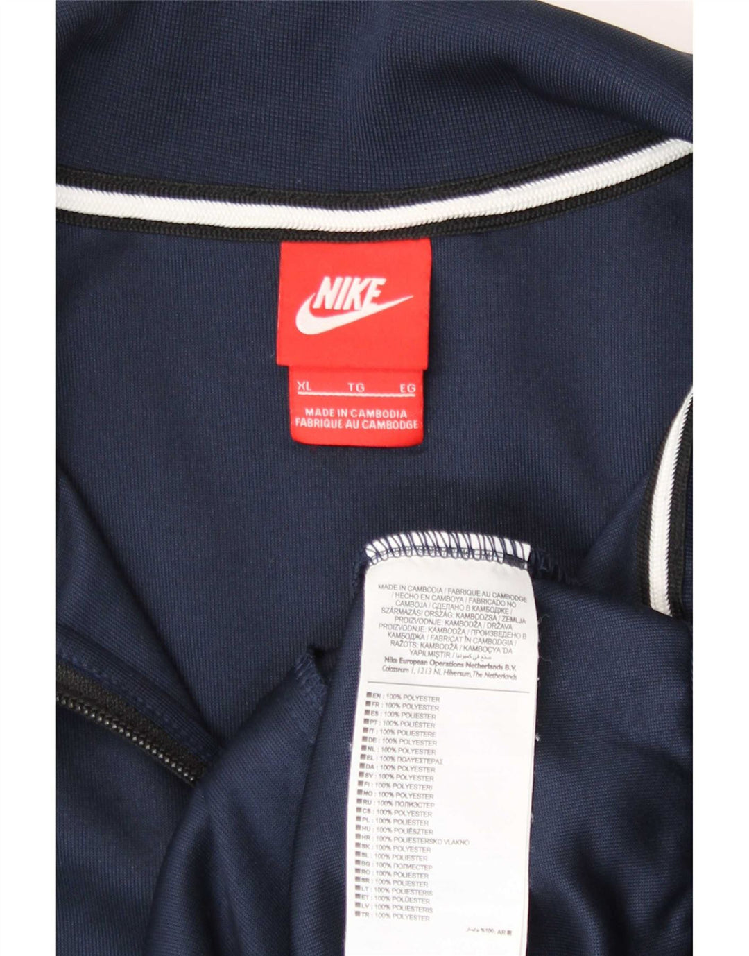 Nike Herren-Trainingsanzugoberteil, XL, Marineblau, Colourblock-Polyester