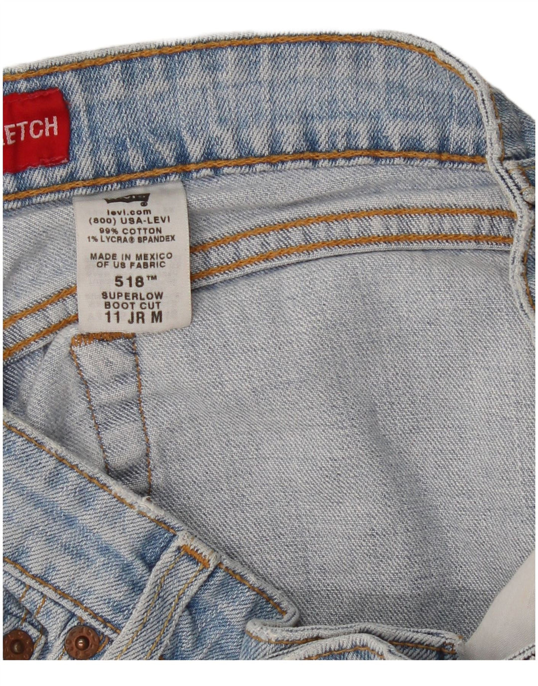 Levi's Damen 518 Super Low Denim Shorts Medium W32 Blaue Baumwolle