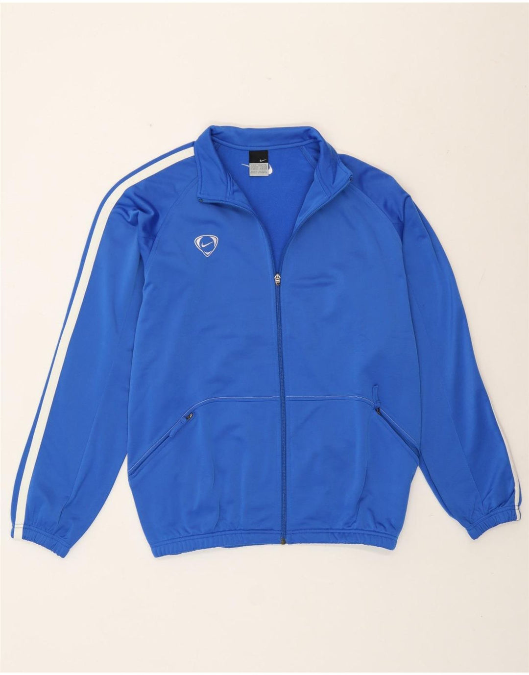 Nike Herren-Trainingsanzug-Oberteiljacke UK 38/40 Mittelblaues Colourblock-Polyester