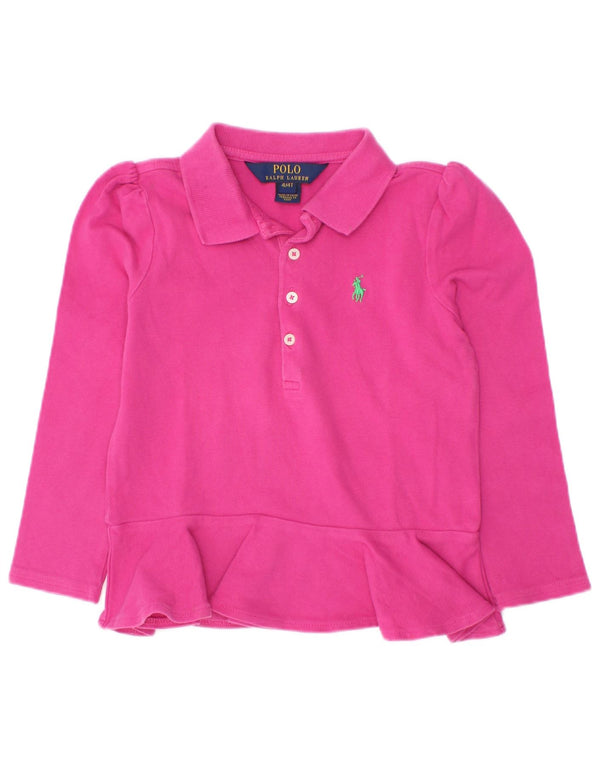 Polo Ralph Lauren Langarmshirt für Mädchen, 3–4 Jahre, Rosa, Baumwolle