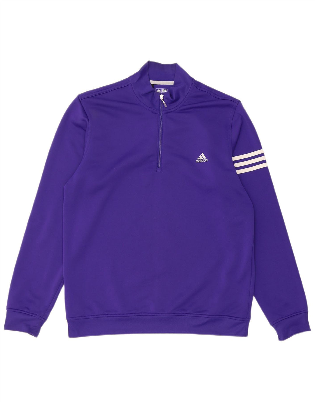 Adidas Herren Climalite Zip Neck Top Langarm Medium Lila Sport