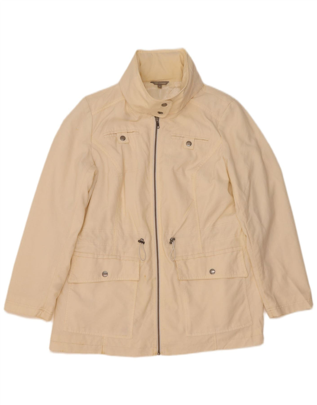 Marks & Spencer Damen-Utility-Jacke mit Kapuze, UK 16, Größe L, gebrochenes Weiß
