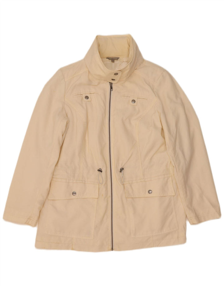 Marks & Spencer Damen-Utility-Jacke mit Kapuze, UK 16, Größe L, gebrochenes Weiß