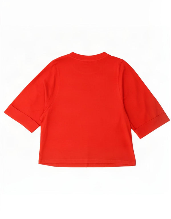 Benetton Damen-Top mit 3/4-Ärmeln, UK-Größe 14, Mittelrot