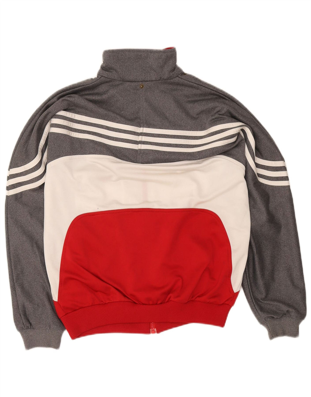 Adidas Jungen-Trainingsanzug-Top-Jacke, 13–14 Jahre, graues Colourblock-Polyester
