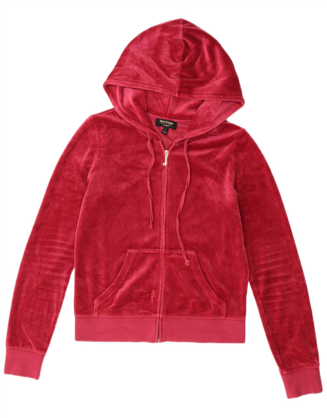 JUICY COUTURE Damen-Kapuzenpullover aus Velours mit Reißverschluss, Gr. 10, Größe S, rosa, Baumwolle