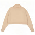 Zara Damen Crop Oversized Rollkragenpullover Pullover UK 10 Small Off White