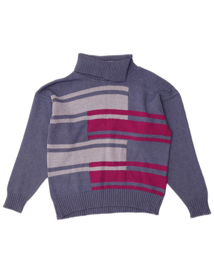 Pebble Rollkragenpullover für Damen, UK 12, Mittelblau, Farbblock