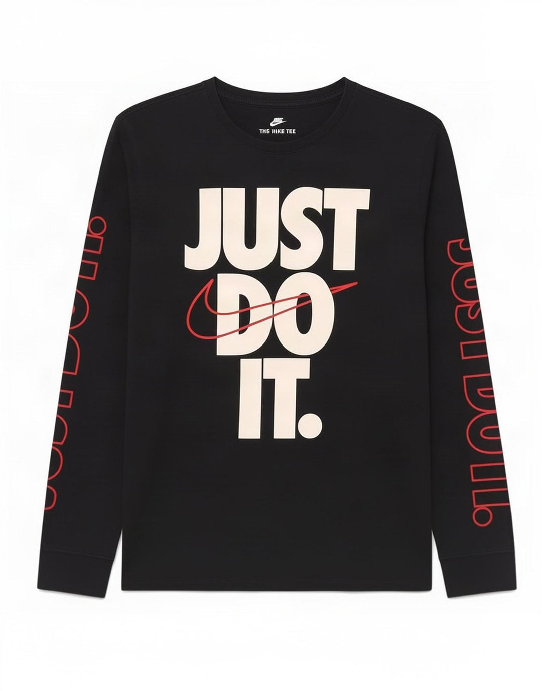 Nike Herren Athletic Cut Graphic Top Langarm Große schwarze Baumwolle