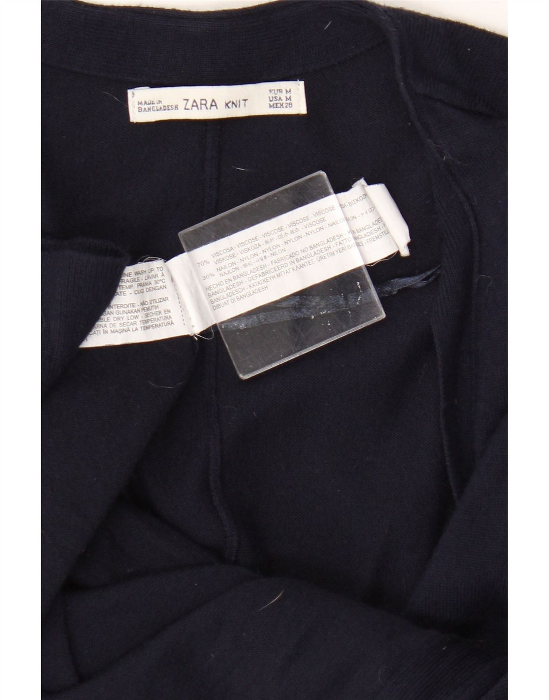 Zara Damen-Strickjacke mit 3/4-Ärmeln, übergroß, Gr. 14, mittleres Marineblau
