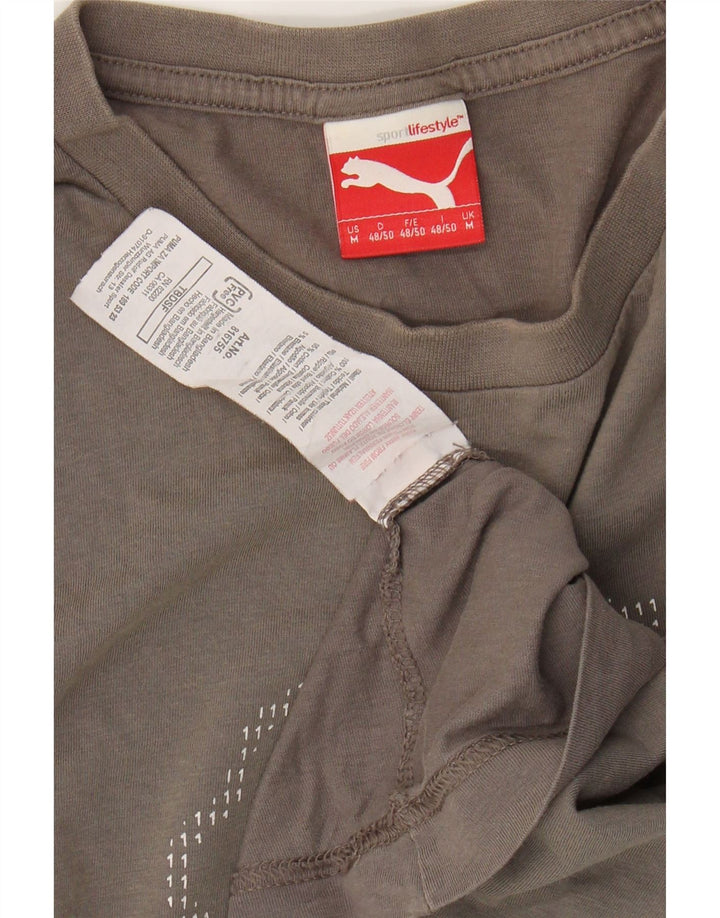 PUMA Herren Grafik-T-Shirt-Oberteil aus mittelgrauer Baumwolle