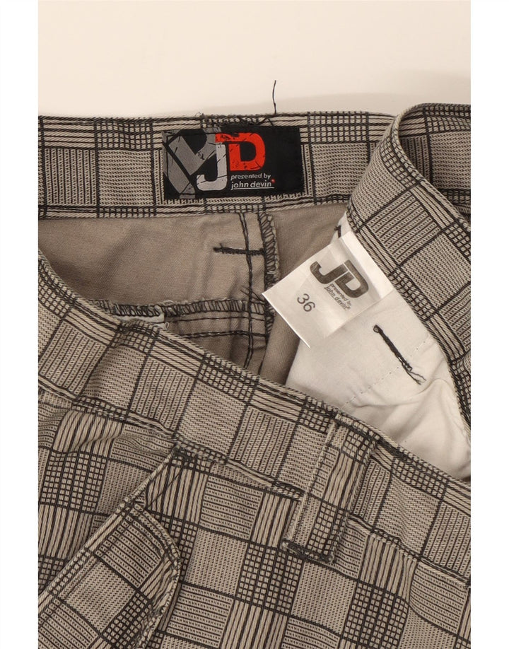 JOHN DEVIN Mens Cargo Bermuda Shorts W36 Large Grey Check Cotton Vintage John Devin and Second-Hand John Devin from Messina Hembry 