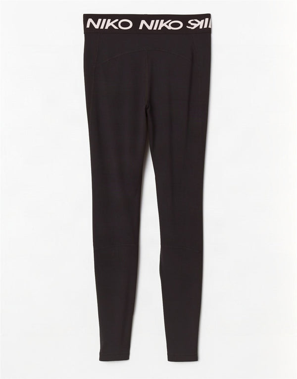 Nike Damen Dri Fit Graphic Leggings UK 8 Small Schwarz Polyester