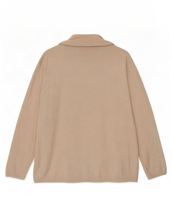 Zara Mädchen-Strickjacke mit normaler Passform, 9–10 Jahre, beige Viskose, klassisch