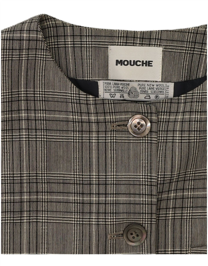 Mouche Damen-Blazer mit 5 Knöpfen, UK 14, Mittelgrau mit Hahnentrittmuster