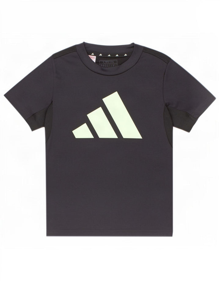 Adidas Jungen Aeroready Graphic T-Shirt Top 5-6 Jahre Graues Polyester