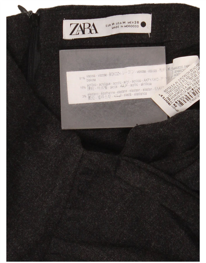 Zara Damen Bleistiftrock Medium W30 Schwarze Viskose