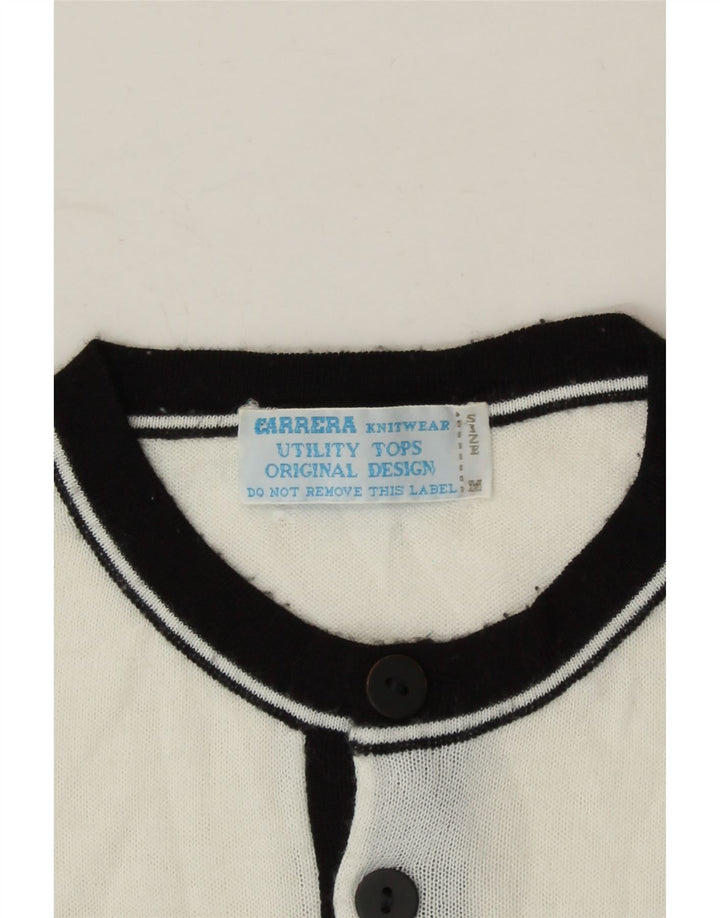 CARRERA Womens Longline Crew Neck Jumper Sweater UK 14 Medium White Vintage Carrera and Second-Hand Carrera from Messina Hembry 