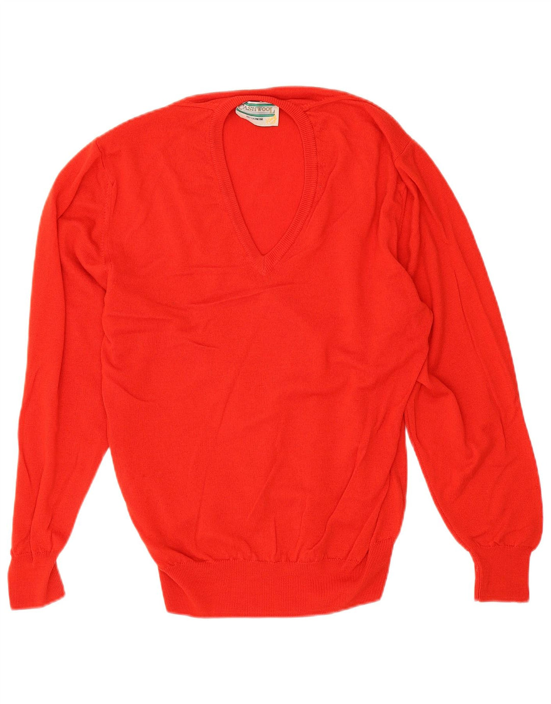 Vintage Herren Pullover mit V-Ausschnitt IT 50 Mittelroter Kaschmir