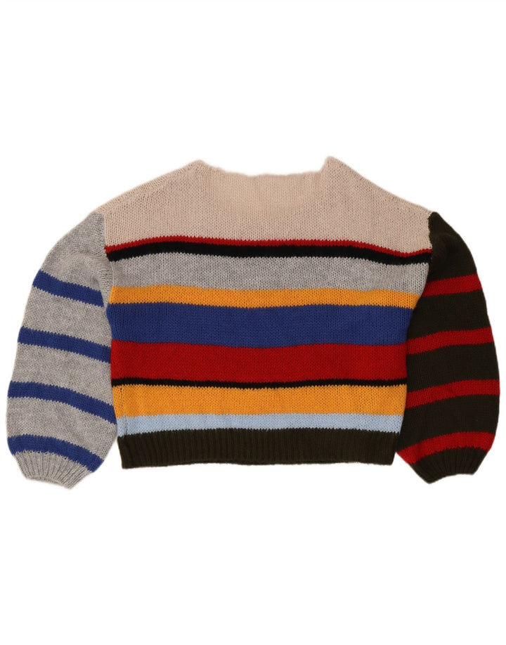 VINTAGE Damen-Pullover mit U-Boot-Ausschnitt, Gr. 14, groß, mehrfarbig