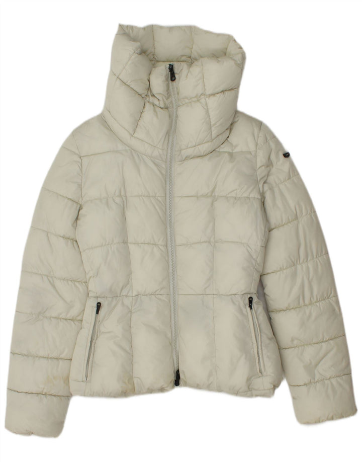 Refrigiwear Damen Wattierte Jacke IT 42 Medium Off White Polyamid